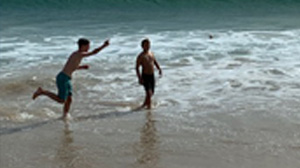 Kids playing baseball in Portugal